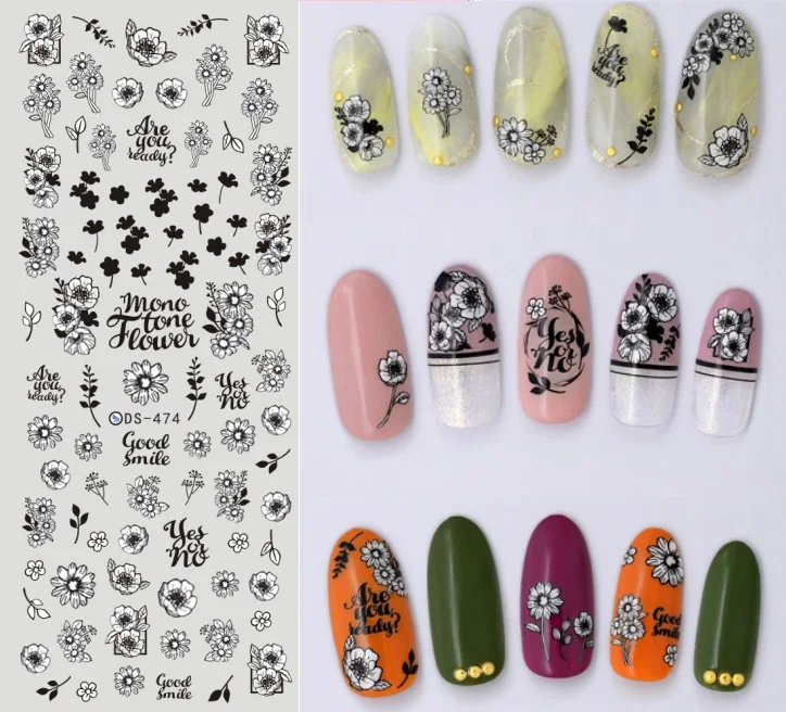 Цветочные узоры! Лак для ногтей воды деколь декорации Дизайн Наклейка водяного