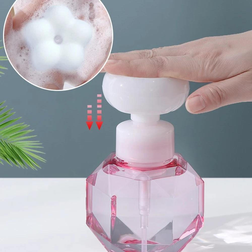 

300ml flower stamp soap dispenser Liquid Soap Dispenser soap foam flower Empty Plastic Bottle Shower Gel Foam Pump Bottle