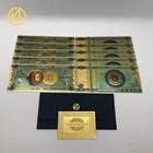 10 шт. одна или сто Биткоин пластиковые сувенирные золотые банкноты с защитой от ультрафиолетосветильник лучения 1 шт. Keychian или коллекция ожерелий