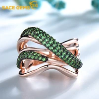 sace gems solid 100 s925 sterling silver ring for women rose gold luxury personality wedding engagement band fine jewelry