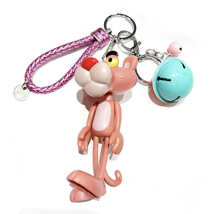 Брелок для ключей в виде милой непослушной Пантеры с розовым леопардом |