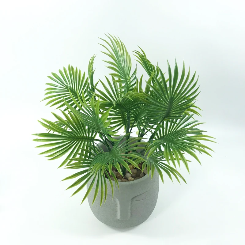 

35cm 5 Forks Tropical Palm Tree Artificial Plants Fake Palm Leafs Plastic Monstera Tree Branch Plant Wall For Home Garden Decor