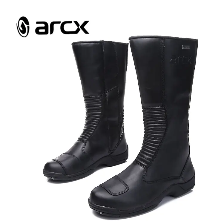 

Мотоциклетные ботинки ARCX, длинные сапоги из натуральной кожи, до середины икры, для мотоциклистов, носимые водонепроницаемые