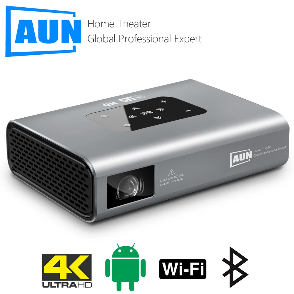 Проектор AUN X5 4K Android Wi Fi 3D 10500 мА · ч 300 дюйма 1080P DLP| |