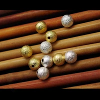 100pcslot 4 6 8 10 12mm charm frosted ball end seed beads round copper spacer beads for diy jewelry making finding