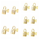 Женские серьги-гвоздики из серебра 2021 пробы с фианитом