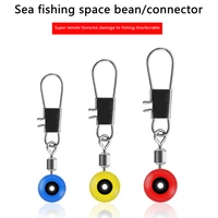 100pcslot fishing float bobber stops space beans connectors sea fishing saltwater tackle equipment plastic metal accessories