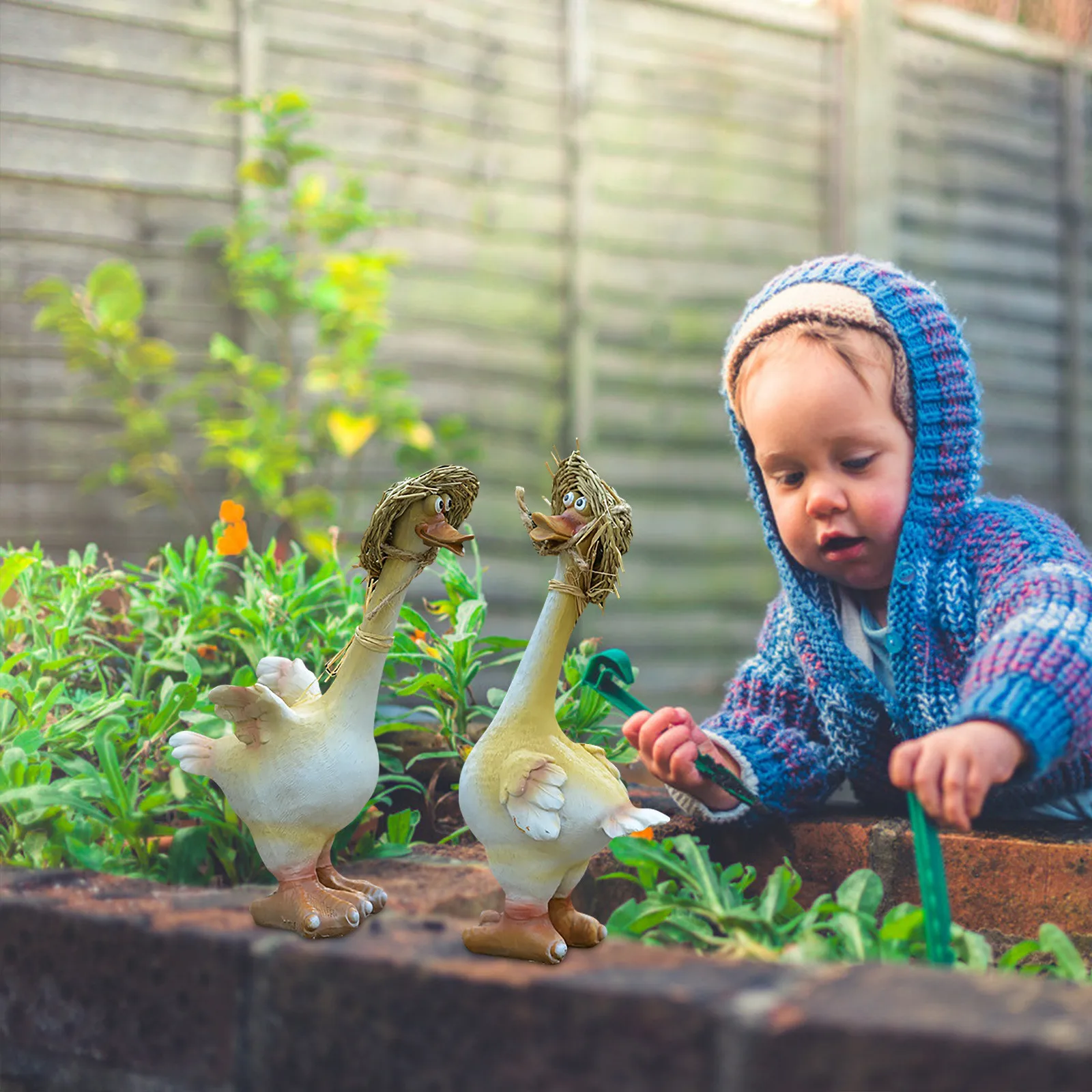 Соломенная шляпа из смолы для сада пары уток садовый пруд Ландшафтная