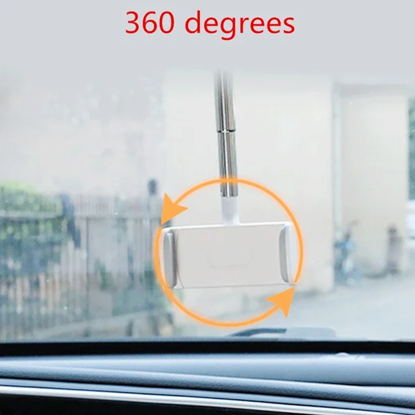 360 degrees car rearview mirror mount phone holder for iphone samsung adjustable gps seat phone holder universal extending stand free global shipping