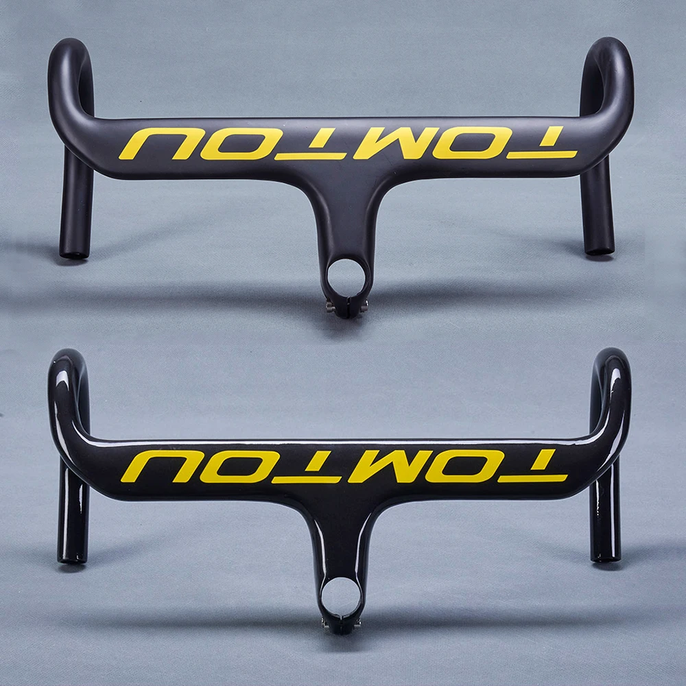 

TOMTOU руль для шоссейного велосипеда гоночные рулем типа «бараньи рога» Интегрированный руль велосипеда изогнутый стержень из углеродного в...