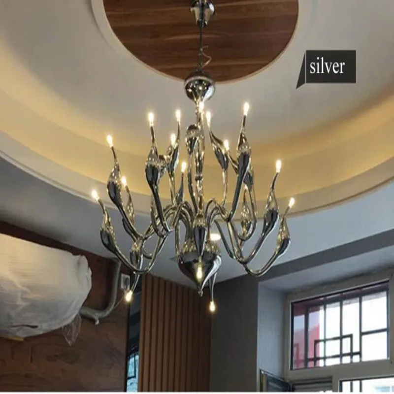 Хрустальные светодиодные люстры в виде Лебедя стиле арт-деко европейская свеча