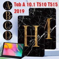 tablet case for samsung galaxy tab a 10 1 inch 2019 t510t515 pu leather black marble series stand cover for sm t510t515