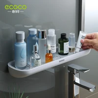 ecoco adhesive bathroom shelf organizer wall mounted shampoo spices shower storage rack holder bathroom accessories