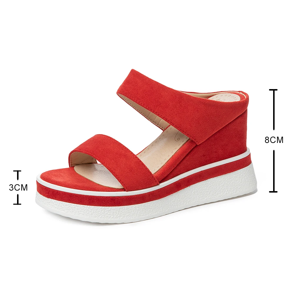 

Brand Women Slippers Platform Wedge Peep Toe Casual Sandals Color Mixing Slide Outdoor Beach Ladies Shoes Woman Zapatos De Mujer