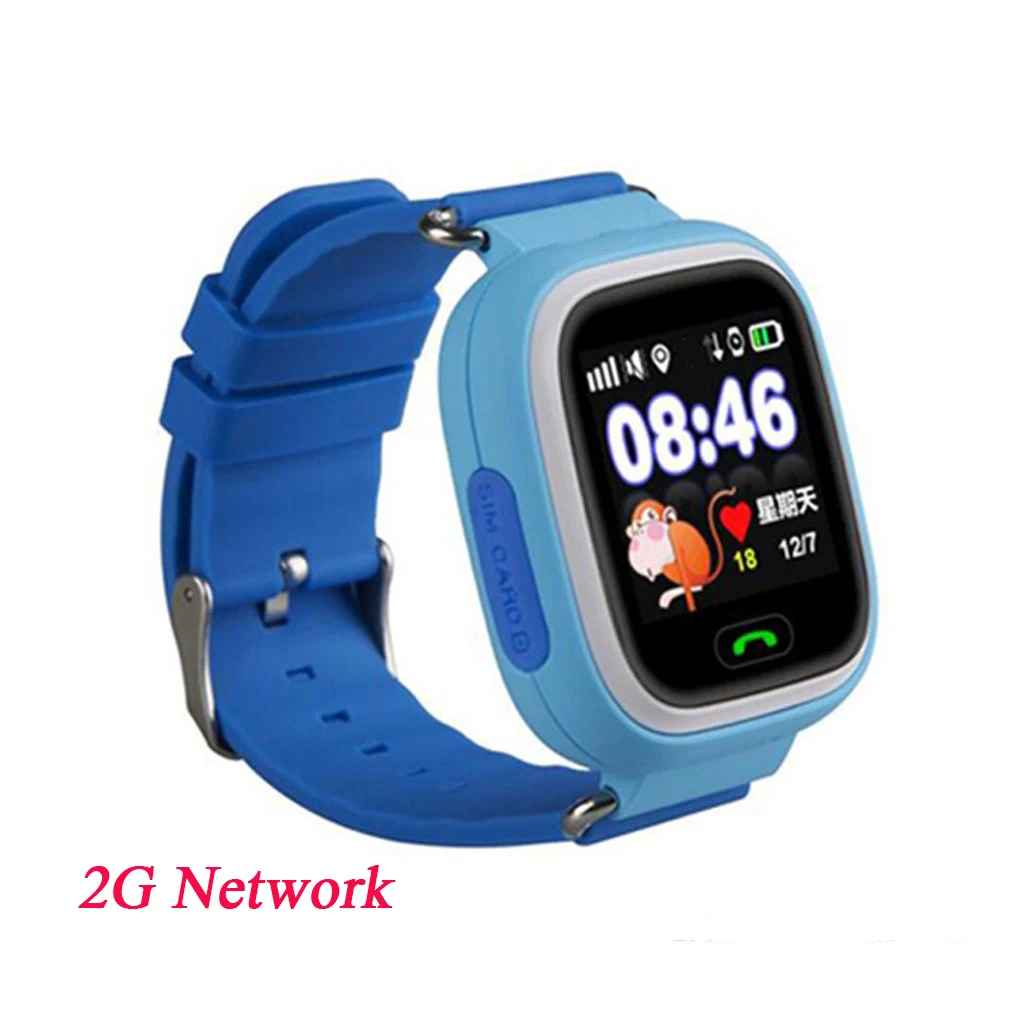 blue 2g Q90 gps Wi-Fi сенсорный экран gps детские анти-потери наручные часы SOS определение местоположения устройства трекер умные часы английская/Русская версия - Цвет: blue 2g