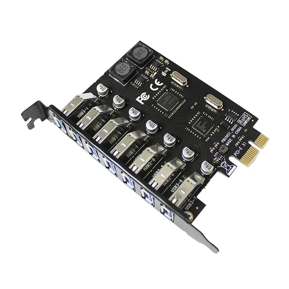 

USB PCI-E Expansion Card High Speed 7 Ports USB 3.0 HUB Adapter PCI Express Extender External Controller for Desktop PC Computer
