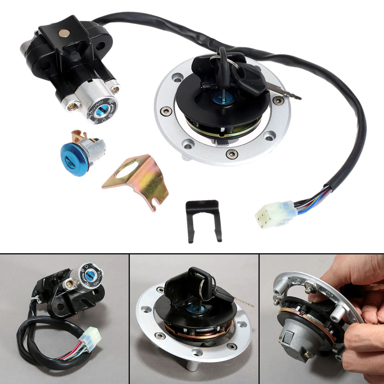 Переключатель зажигания топливного газа крышка сиденья замок ключ набор для Suzuki