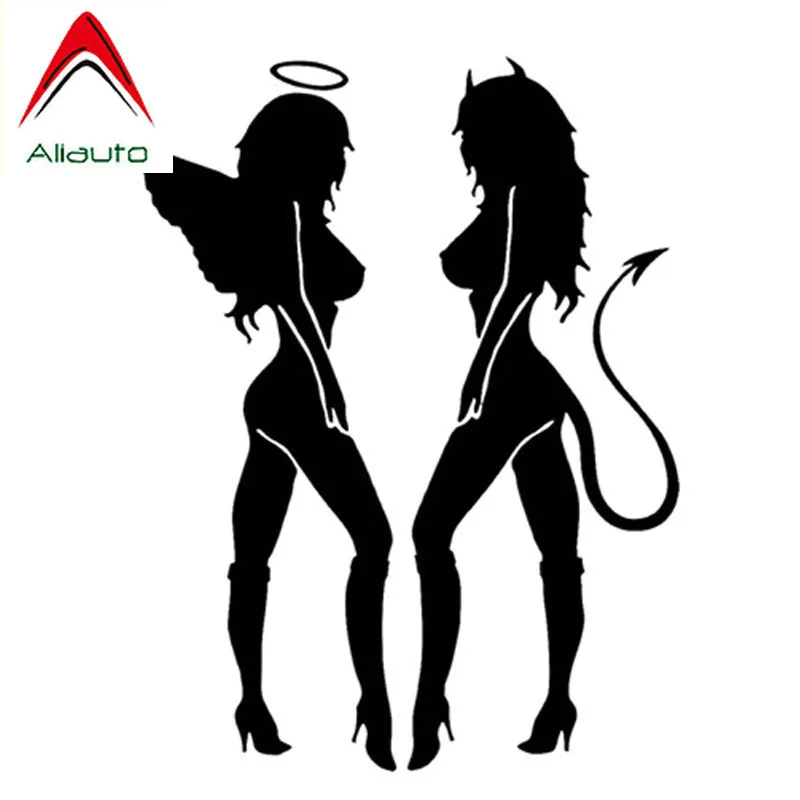 Забавная индивидуальная Автомобильная наклейка Aliauto с ангелом дьяволом