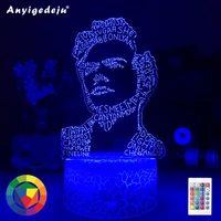 newest abstract portrait 3d night light lamp gift for fans bedroom decor light led touch sensor color changing work desk lamps