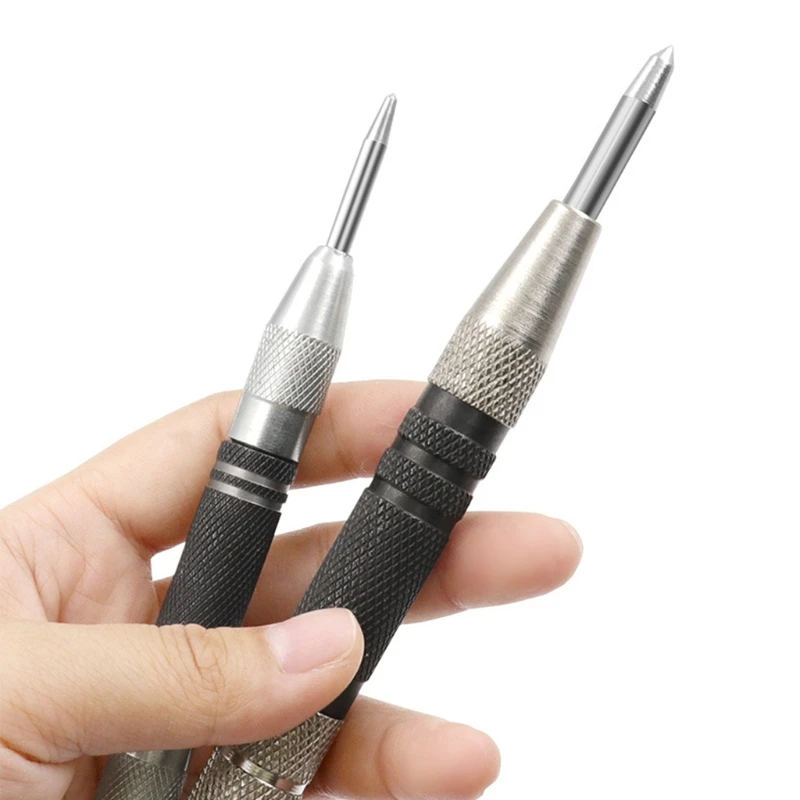 

Silver Black Multi-purpose Automatic Center Punch Locator for Marking Metal Tool for Positioning Drilling Hole Window Breaker