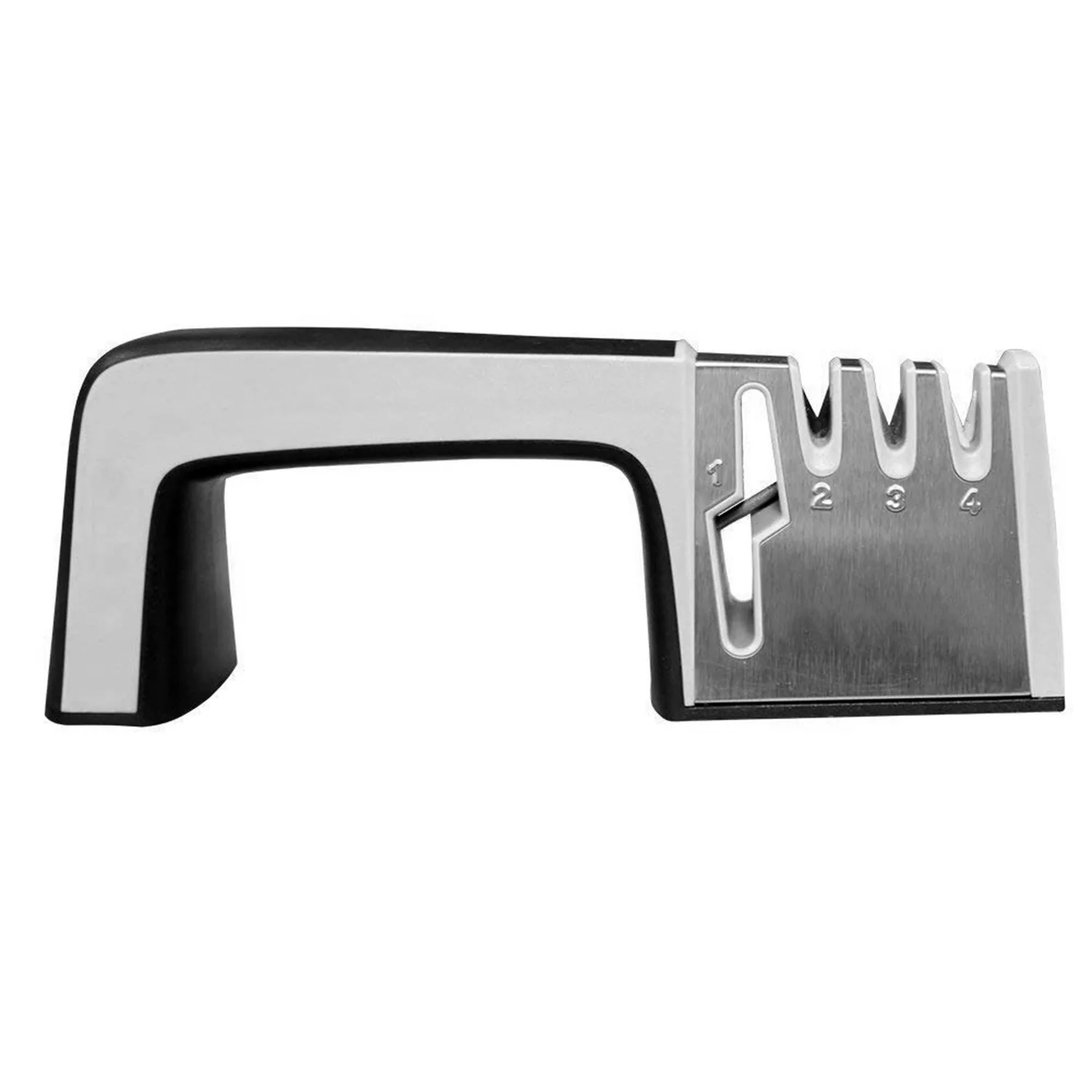 

Kitchen Knife Sharpener, 3-Stage 4-in-1 Non-slip Base Knife Accessories, Easy to Repair Restore Polish, Scissors Sharpening Tool