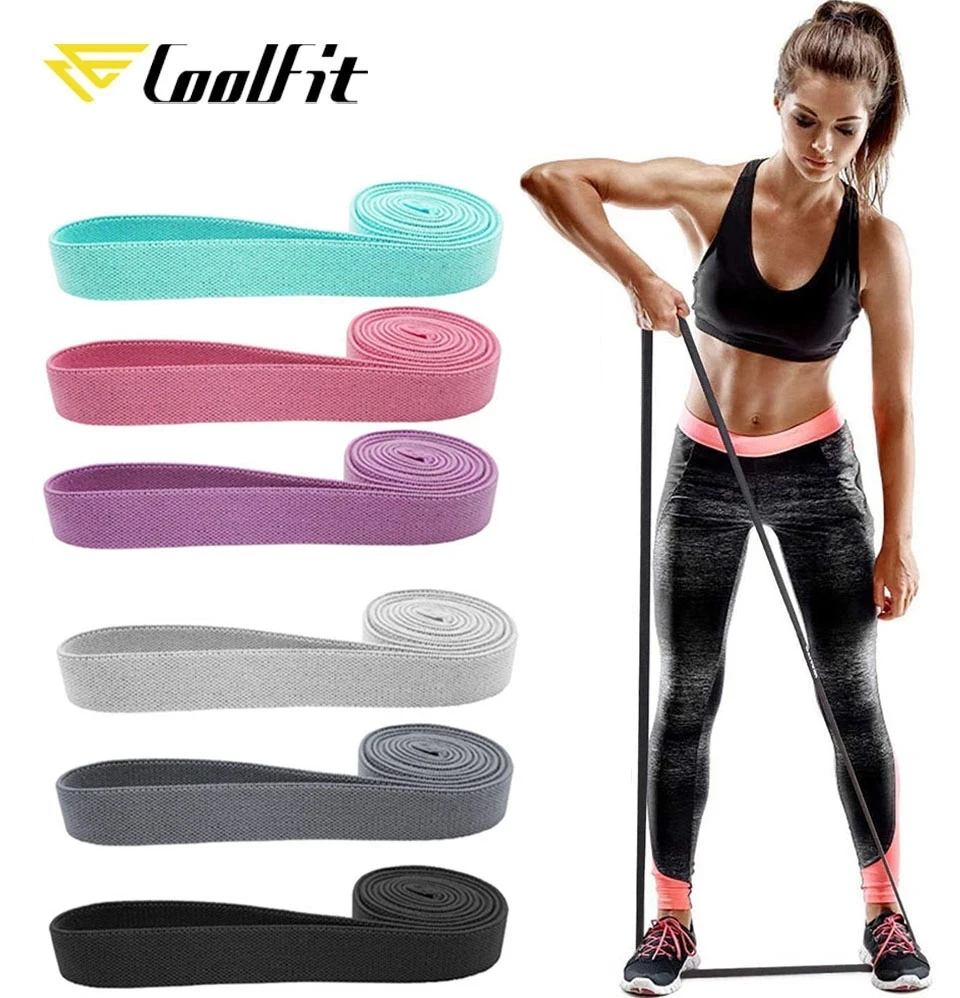

CoolFit Elastic Long Resistance Fitness Bands For Hip Legs Thigh Glute Butt Booty Loop Exercise Training Pilate Crossfit Workout