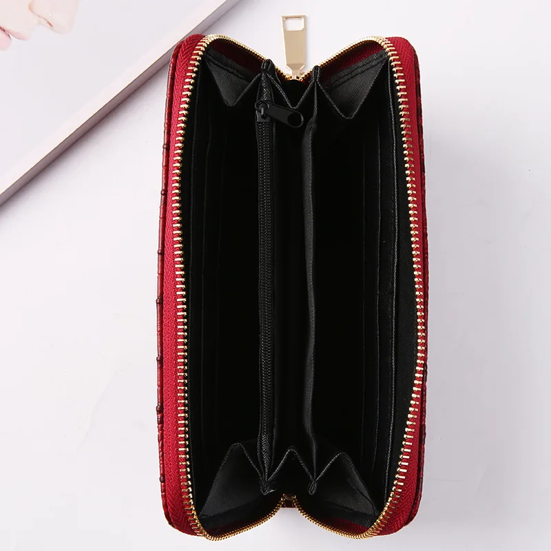 Женский кошелек WESTAL Alligator длинный кожаный бумажник с застежкой-молнией и