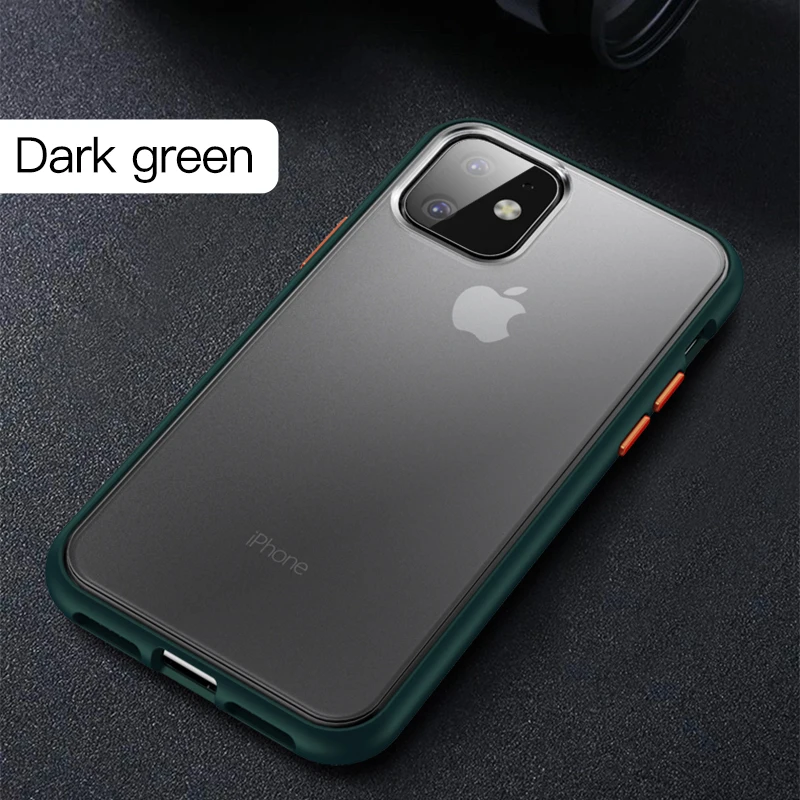 Роскошный Матовый чехол LUPHIE для iPhone 11 Pro Max, противоударный чехол для, iPhone 11, 5,8, 6,1, 6,5 дюймов, чехол s Coque Funda - Цвет: Dark green