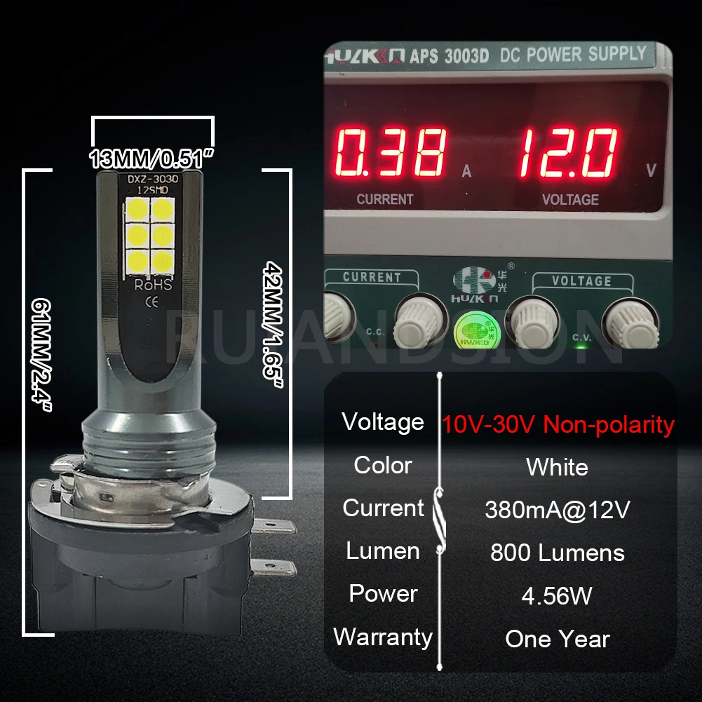 RUIANDSION 2 шт. 12 3030SMD 800Lm H11B H8B Энергоэффективный светодиодный противотуманные лампы