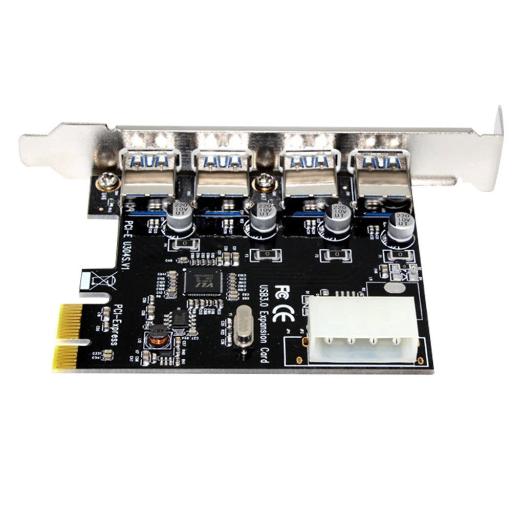 

PCI-E to USB Expansion Card USB 3.0 PCI-E Extender Board 4 Ports Adapter Board PCI-E to USB Adapter Computer Accessory
