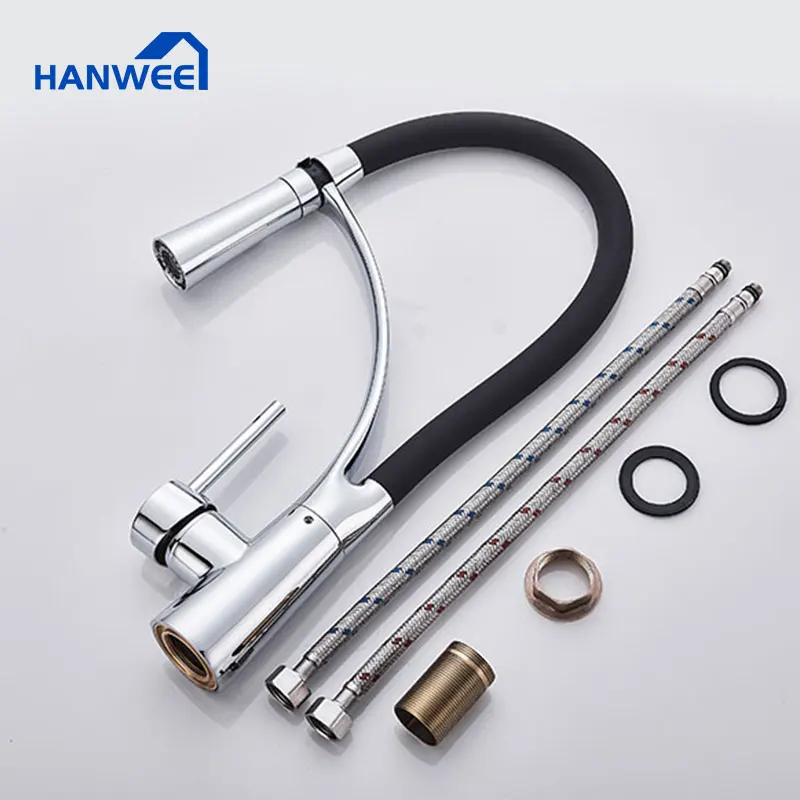 Смеситель для кухонной мойки СВЕТОДИОДНЫЙ ПОВОРОТНЫЙ черный хром крепление на