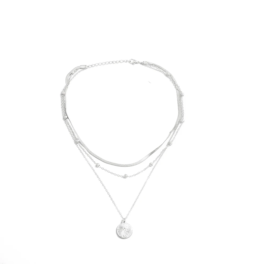 Женское ожерелье с подвеской в стиле бохо золотистое многослойное женское колье