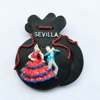 qiqipp spanish vintage fu bagtourist souvenir tile refrigerator paste flamenco dance collection companion gift