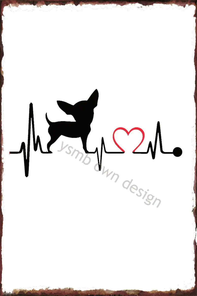 

Винтажный металлический знак чихуахуа в стиле ретро, жестяные таблички, Настенный декор, украшение для комнаты, художественная пещера, кафе...