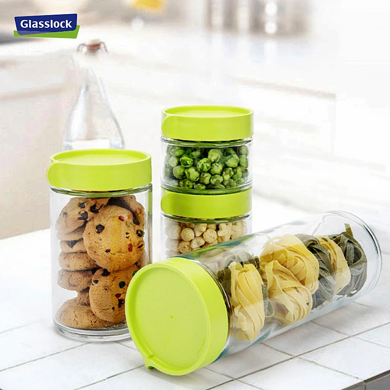Стеклянная банка с замком и крышкой диспенсер для хлопьев контейнер конфет банки