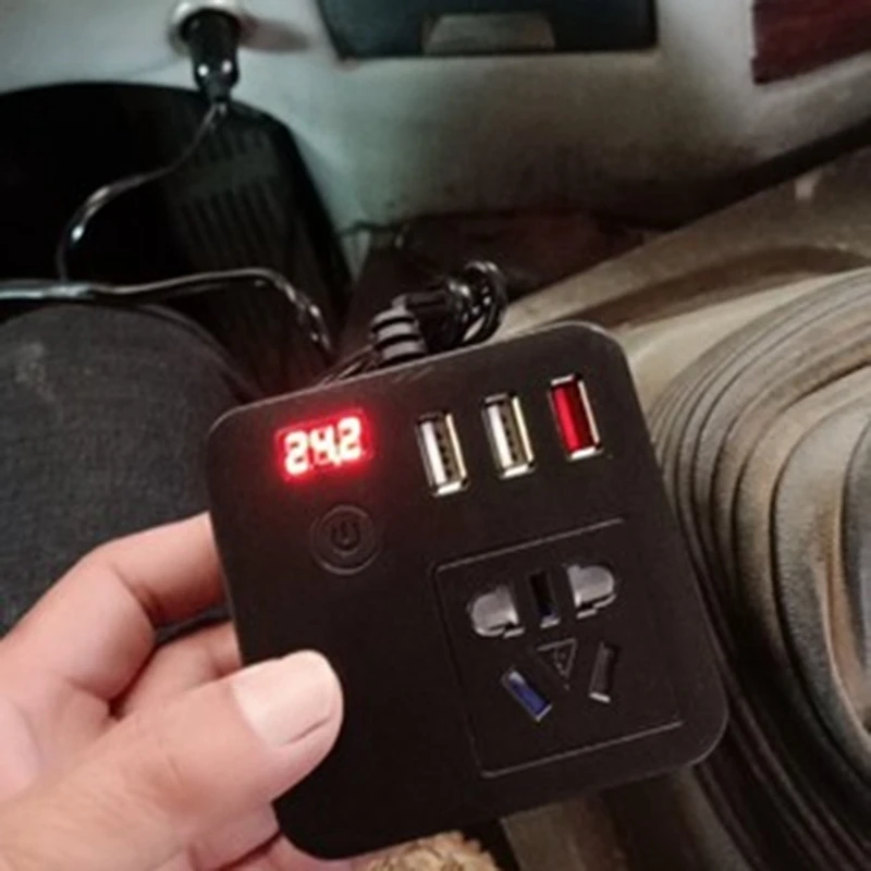 

150W 12V to 220V Car Power Inverter Converter 12V/24V Universal Digital Converter Car Charger Adapte