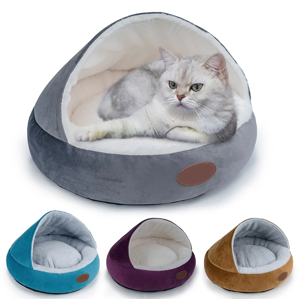 

Милая кровать для кошек, теплая корзина для домашних питомцев, уютная подушка для котят, домик для кошек, палатка, очень мягкий маленький ков...