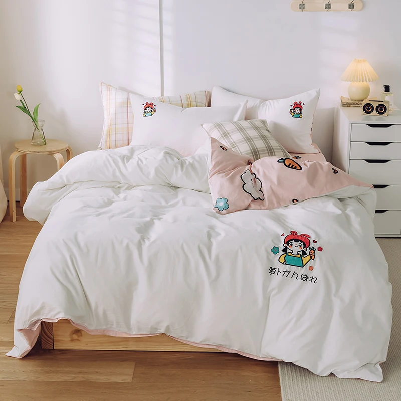 Комплект постельного белья из кислородного хлопка однотонный пододеяльник