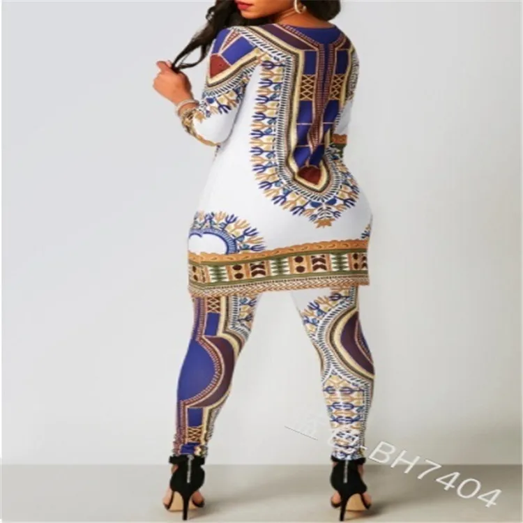 

African Dresses for Women 2020 News Top Pants Suit Dashiki Print Ladies Clothes Robe Africaine Bazin Fashion Clothing