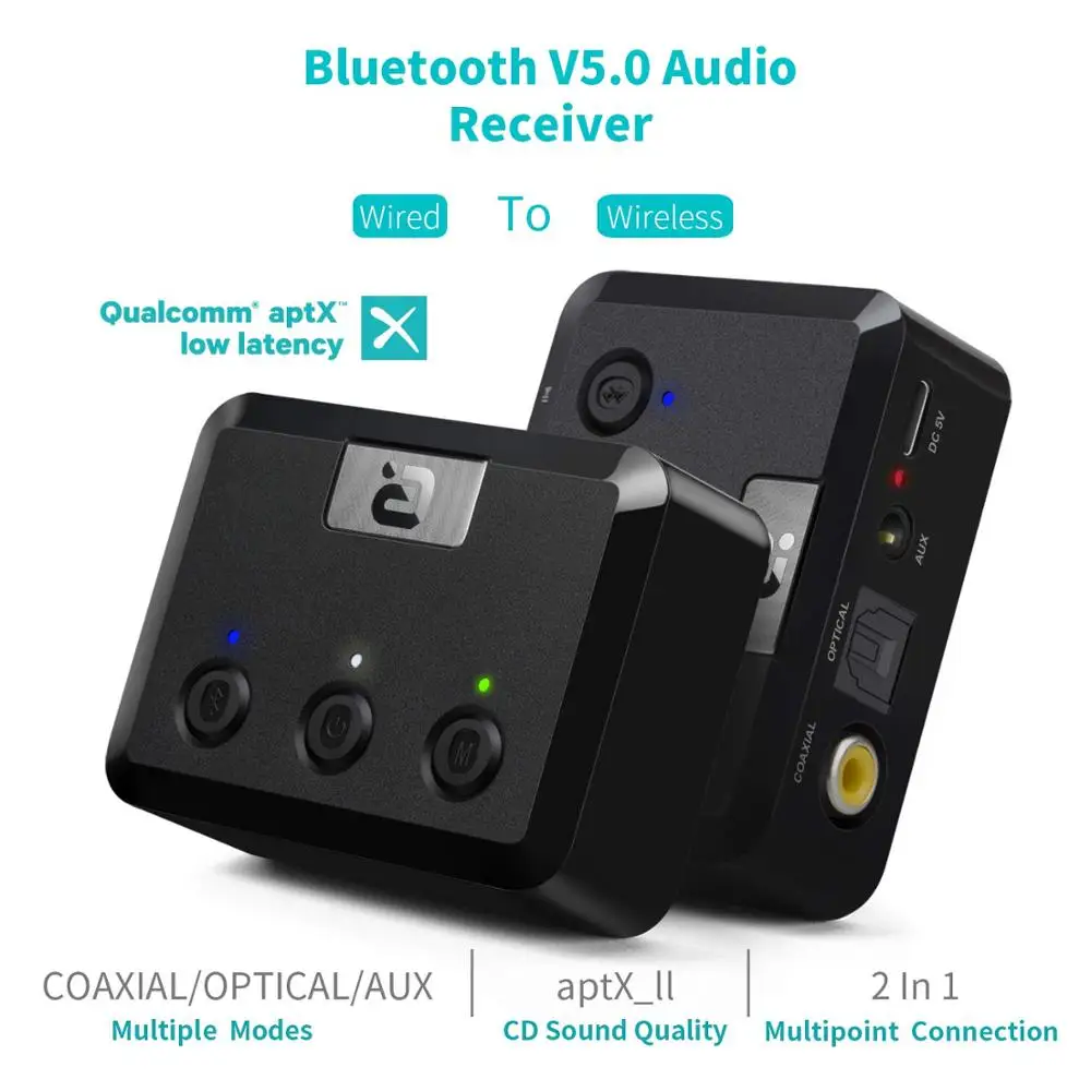 Bluetooth 5 0 Aptx HD LL приемник с низкой задержкой RCA Aux 3 мм Цифровой коаксиальный SPDIF