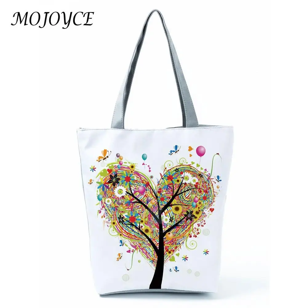 Сумка на плечо женская с цветочным принтом мягкая вместительная сумочка-тоут