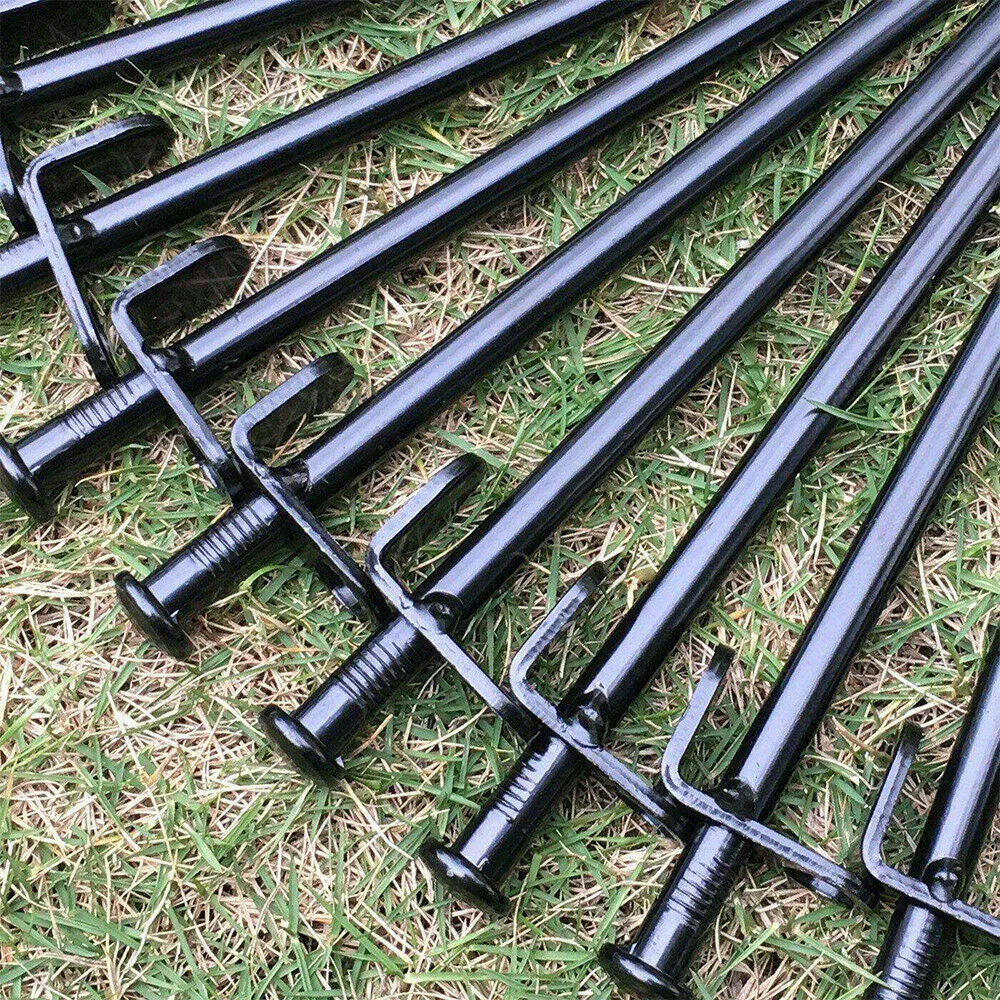 

10pcs 20cm Ground Nail Tent Pegs Heavy Duty Steel Metal Tent Nail Stakes Pegs for Outdoor Mountain-Climbing Camping Hiking