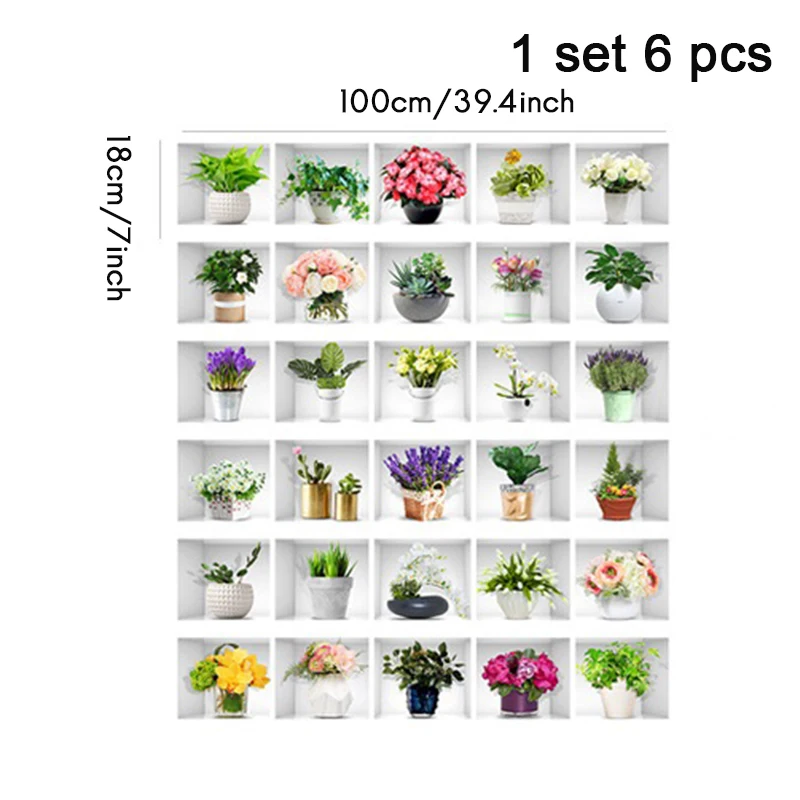 

6 Pcs Stair Stickers, Home Decor Decals, Self-Adhesive Refurbished Staircase Murals, 39x7Inch, Flower Collection