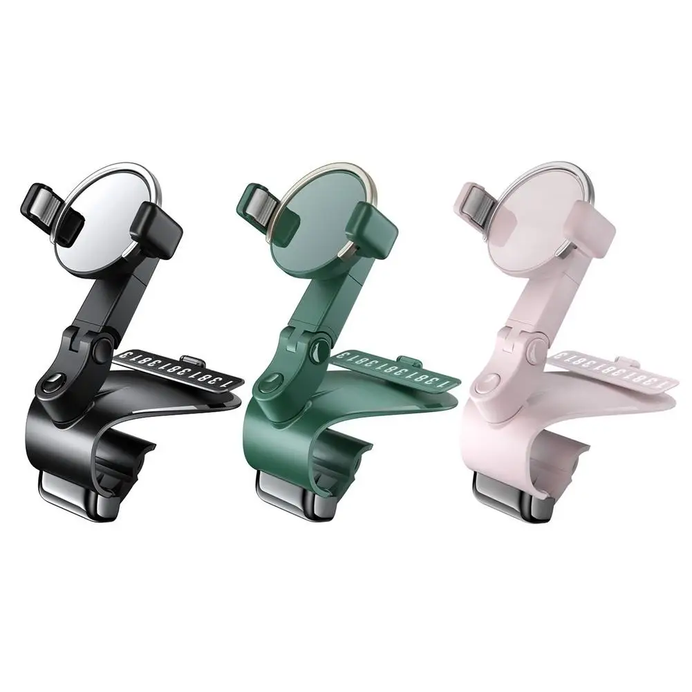 

Car Phone Holder Dashboard Sun Visor Clip Mount Spring Snaps Stand 360 Rotation Auto Universal GPS Mobile Phone Bracket