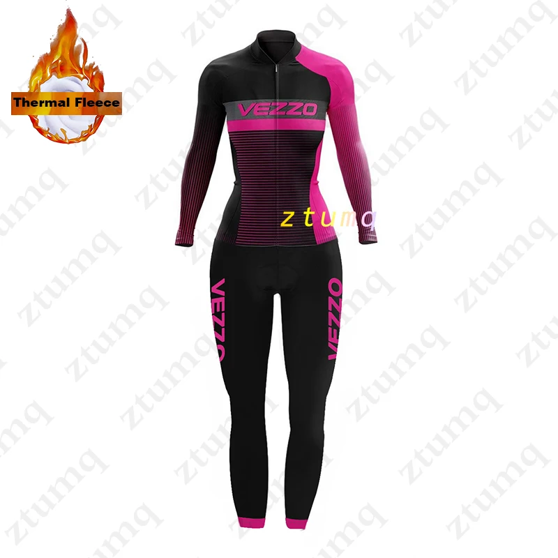 

Women's Jumpsuit Winter Fleece Thermal Cycling Little Monkey Long Sleeve Trialthon Keep Warm Bicycle Jersey Bike MTB Clothing