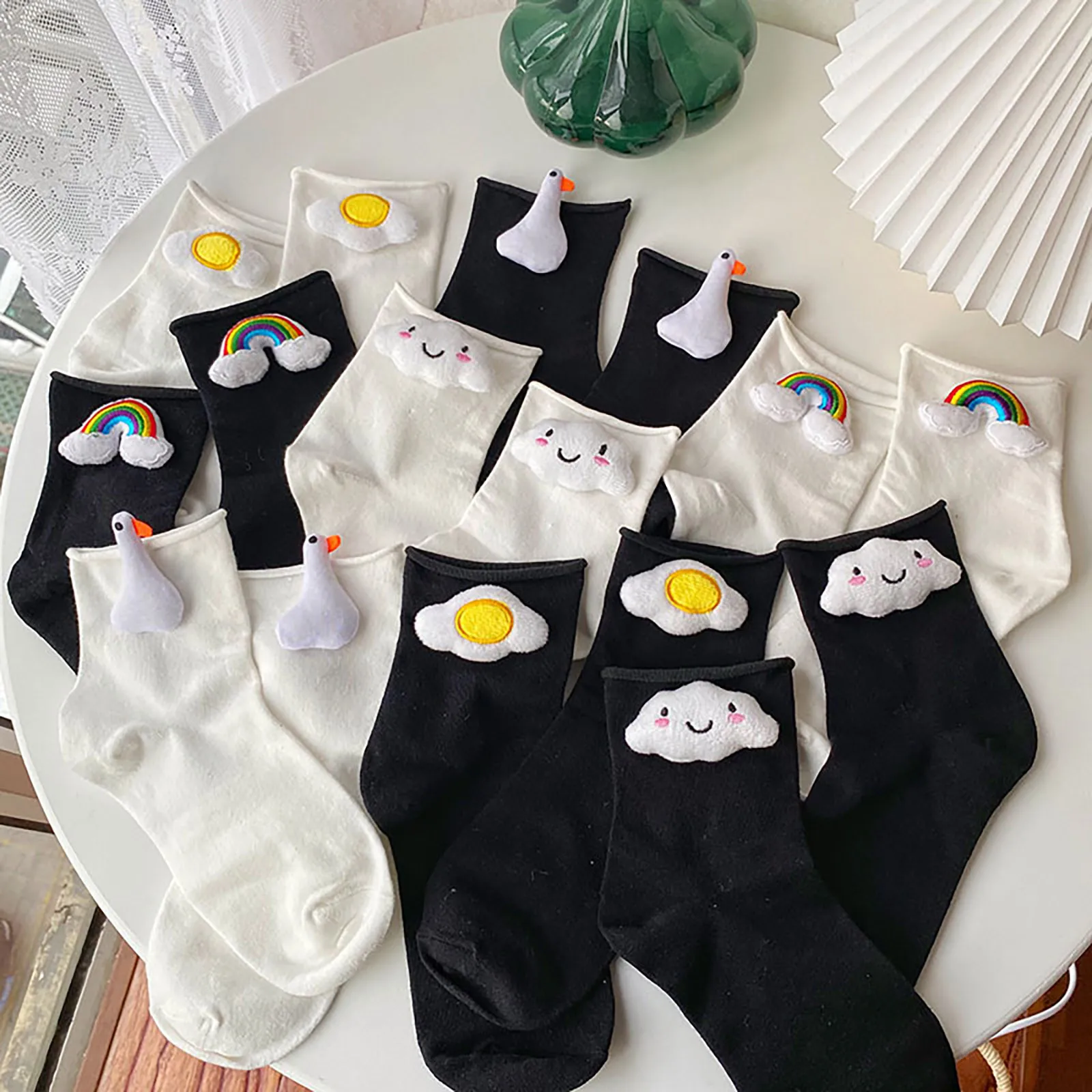 

Носки женские с мультипликационным рисунком, Модные индивидуальные носки с забавным стерео рисунком для девочек, повседневные носки для же...