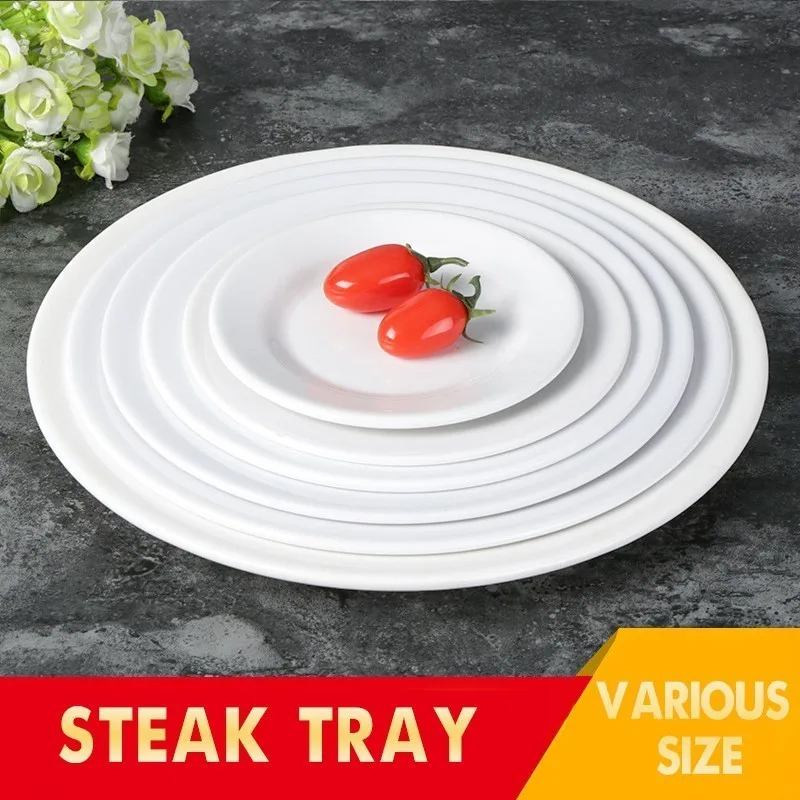 5 до 14 дюймов чистый белый меламин диск блюдо шведского стола Западной домашний