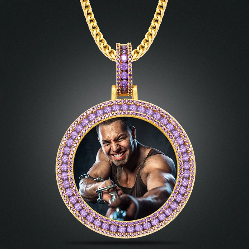 Цепочка с круглым кулоном VIP CZP0539 для мужчин и женщин бижутерия в стиле хип-хоп