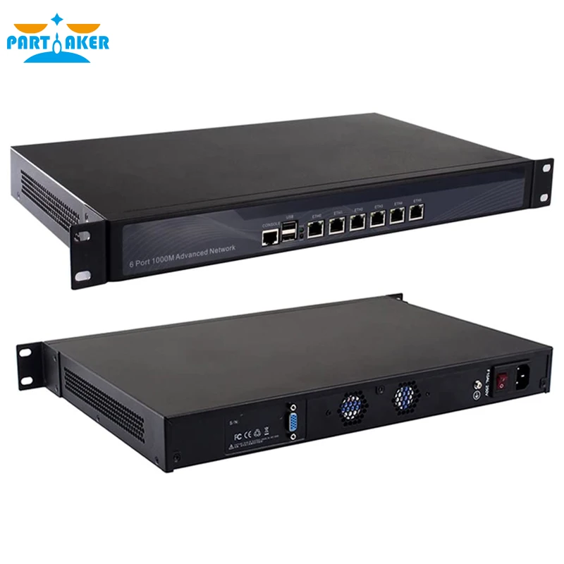 Partaker R11 брандмауэр vpn 1u Rackmount Intel Core I3 2350M/2370M сетевой прибор безопасности 6 82583V Lan