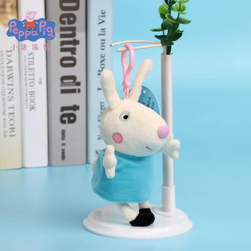 Rebecca Rabbit 13 см оригинальная Свинка Пеппа Семья Друзья плюшевая подвеска Украшение мягкая игрушка Susy овечка Педро пони Зои Зебра животное кукла игрушка подарок - Цвет: Rebecca Rabbit